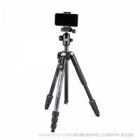 曼富图 Manfrotto MKELMII4BMB-BH Element MII铝合金三脚架手机夹蓝牙套装(黑) 