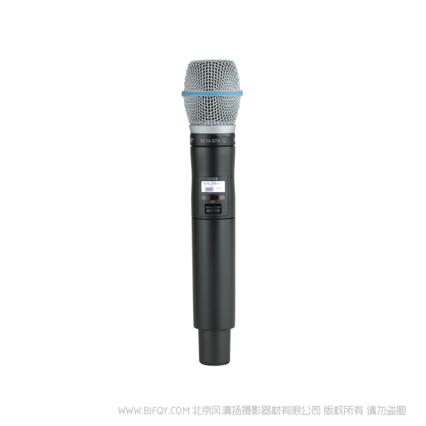 Shure 舒尔 ULXD2/B87A Beta87A话筒配备ULXD2手持式发射机 ULX-D数字无线系统之BETA87A手持式无线发射机。 