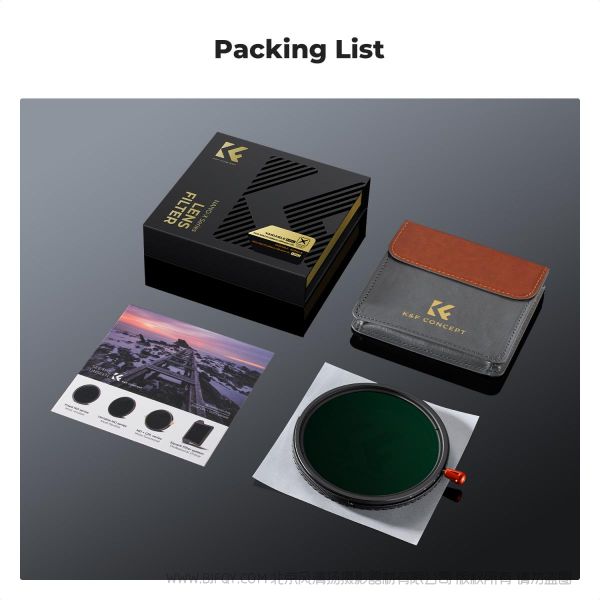 K&F Concept  卓尔 ND2-32&CPL&黑柔1/4 三合一滤镜 28层镀膜   Variable ND2-32 (1-5 Stops) & Circular Polarizing Filter CPL & Black Mist 1/4 
