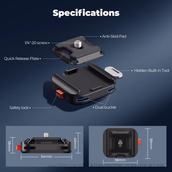 Freewell 菲尔威 FW-CSQR 腕带快装套装 Camera Strap Quick Release Clamp