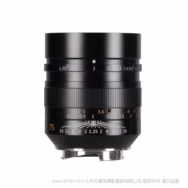  七工匠 M75mm F1.25II 徕卡M口  全画幅 手动对焦 夜光刻度  F1.25超大光圈&middot;浅景深人像风 二代轻巧&middot;长时间拍摄无压力