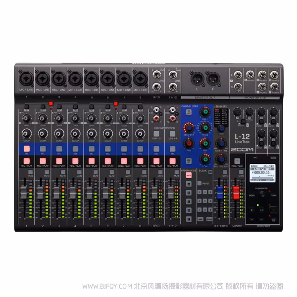 ZOOM LiveTrak L-12 12通道混音器 混音、录音、监听、播放和混音