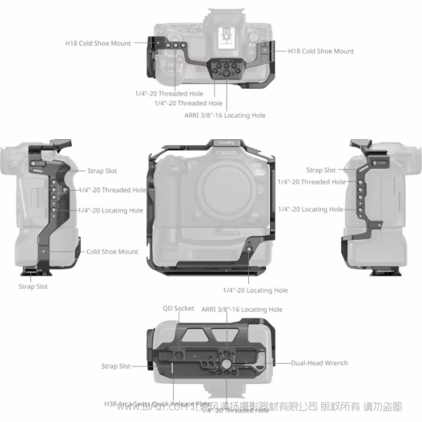 SmallRig斯莫格拓展框 (适用于佳能 EOS R5 Mark II 搭配散热风扇CF-R20EP使用) 5092