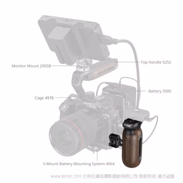 SmallRig斯莫格木头侧手柄（二合一） 5238